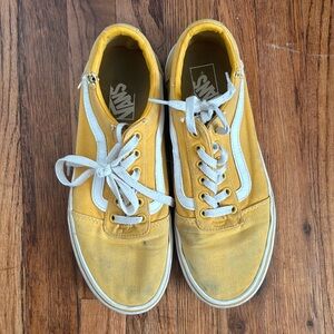 Well loved yellow Vans woman’s size 9